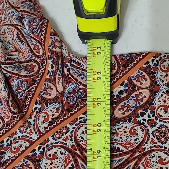 Rose & Olive Colorful Abstract Paisley Print Blouse with Open Sleeves size 2X - Picture 8 of 9